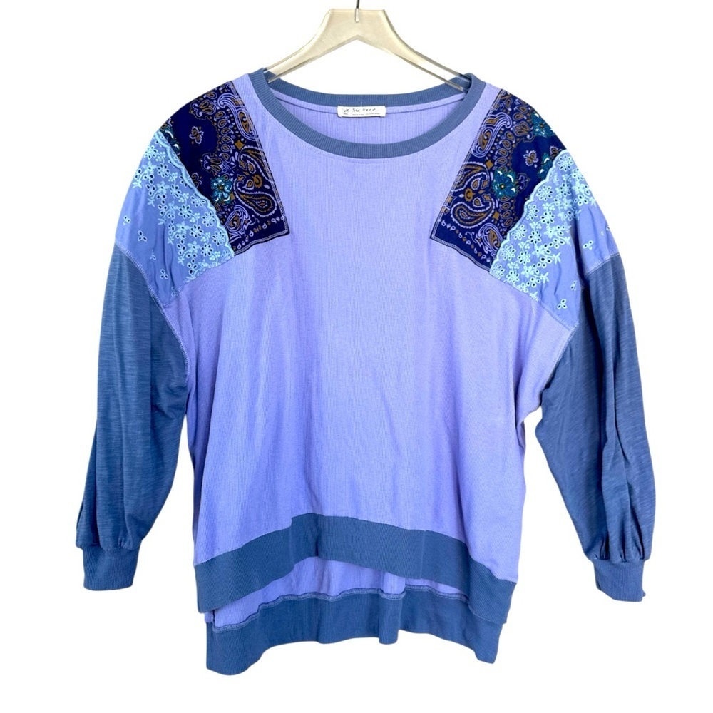 We The Free Feelin’ It Bohemian Patchwork Oversized Top Size Small